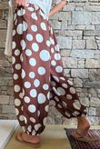 Basso Big Dot Balloon Cuff Pant Chocolate & White